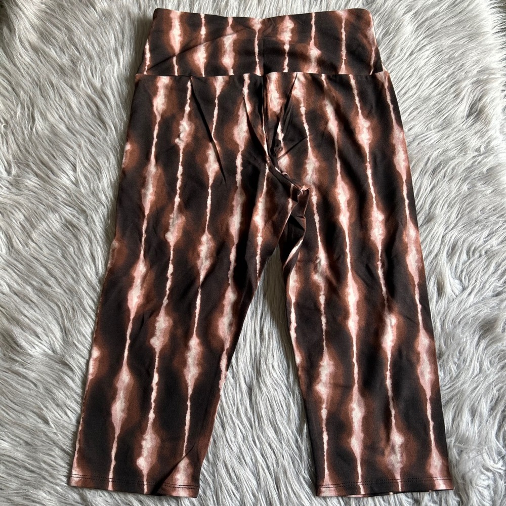 No Boundaries Capri Leggings Womens Size Medium Brown Tie Dye Stretch Pants - Picture 4 of 4